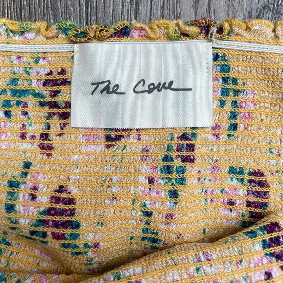 The Cove Floral Smocked Top‎ Off Shoulder Short Sleeve Yellow Large - Picture 3 of 7